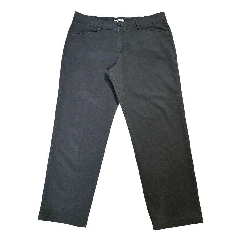 Lee Classic Relaxed Fit At The Waist Black Chino Pants Womens 16W Straight Leg